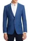 Hugo Boss Mens H-Huge Tic Weave Wool Slim Fit Sport Coat 38 Regular Blue - NWT