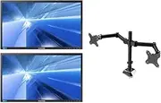 2 Units Samsung S22E450DW 22" Monitor with VGA Port + iDeerLife LS2 Arm (Renewed)