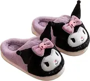 [Many Rainbows] Kuromi with Ribbon Home Slippers for Girls Kids Children