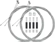 Universal Bike Brake Cable Gear Shifter Cable Wire Set, Professional Bicycle Brake line, Complete Inner Replaceable Bicycle Cable Wire and Alloy Cable Cap End Crimps Kit for Mountain and MTB Bike 2M