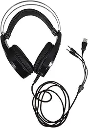 jojofuny Wired Headphones for Gaming Headset Built-in Microphone Stylish Luminous for Computer and Console Play