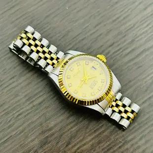 愛其華 Ogival 經典優雅機械腕錶雙色金面女腕錶機械錶手錶女錶watch二手錶有日期