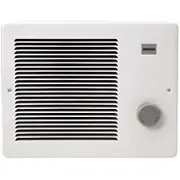 Broan Wall Heater, White Grille Heater with Built-In Adjustable Thermostat,