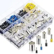 Labymos 440pcs Ferrule Crimping Tool Wire Ferrule Kits Terminal Connector Sleeves Wire Bifurcation Strong Conductivity Flame Retardant Insulation Strong Sealing AWG 10 12 14 16, 2 4 1/0 2/0 Gauge