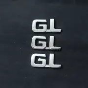 3x GL Silver Chrome Plastic Emblem Sticker Decal Badge Door Engine Utility Turbo (for: Peugeot)
