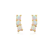 Culturesse Zia 9mm Sterling Silver Dainty Opal Stud Earrings 18 K Gold Plating