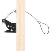Self-Locking Gate Latch with Stainless Steel Spring Cable Pull Fit for Wooden Fence Gate