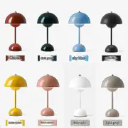 Nordic Danish Flower Bud Lamp Room Decorations Dimmable and 3 Color Light Small Table Lamp Light Luxury High-end Atmosphere Standing Lampv White on...
