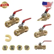 Durable 1-Inch Brass Push-Fit Ball Valves (Pack of 2) - Ideal for Plumbing Needs
