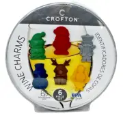 NEW Set of 6 Crofton Colored Christmas Themed Wine Glass Charmers
