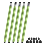 5 Pcs Stylus Pens for Touch Screens, 2 in 1 Universal Capacitive Stylus, Green