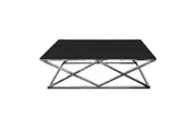 Alsea Coffee Table Silver Base - Black Glass