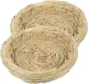 PENIKOKO 2Pcs Woven Straw Bird Nest for Parakeets Breathable Bird Bed Cage Durable Nesting Bowl for Birdhouses for Indoor Outdoor Use Safe and Comfortable Breeding Nest