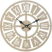 Wooden Outdoor Wall Clock, Wall Clock Retro Outdoor Indoor Garden, Silent Non Ticking, Strong and Not Easily Damaged