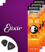 Elixir Elixir 80/20 Bronze Acoustic Guitar Strings Set of 3 Super Light 010-047
