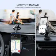 Car Phone Holder Mount, Long Arm Dashboard Windshield Phone Holder with Anti-Shake Device, Strong Suction Cup Car Mount Compatible with iPhone 14 13 12 11 Pro Max XS, Galaxy Note S22 S20 S10 and More