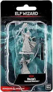 WizKids D and D Nolzurs Marvelous Female Elf Wizard Unpainted Miniatures