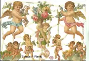 German Embossed SILVER GLITTER Scrap Die Cut - Christmas Easter Angel EF7244G