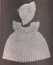 Vintage Crochet Dress and Bonnet PATTERN (Paper pattern only)