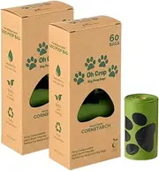 120x Oh Crap Compostable/Biodegradable Dog Poop/Poo Clean Up Bags 23 x 33cm