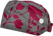 [FVQL] Set of 2 Scrub Caps Women Nurse Hats Surgical Cap, Butterflies Pattern