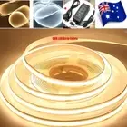 5M ~ 20M DC 12V Flexible COB LED Strip Lights Warm Natural Cold White Room Decor