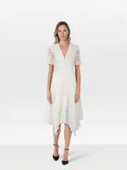 White Midi Broderie Dress