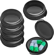 6 Packs Small Pill Organizer Box, Travel Pill Container Portable Daily Mini Pill Case Holder for Pocket Purse Briefcase Travel Pills Medicine Cod Liver Oil Storage Box (Clear Black)