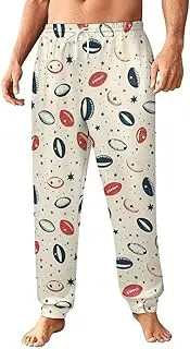 [Generic] Men's Sweatpants, Rugby Balls and Starry Design-96, Polyester Joggers, Sweatpants Jogging Pants for Workout Running