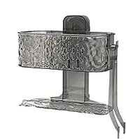 Generico Suction Cup Shelf for Shower, Double-Layer Bathroom Organizer, Ventilated No-Punching Cosmetic Holder, 8.39x4.09x8.03inches Strong Suction with Clip, for Shower Room Storage