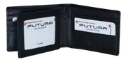 Futura Futura Mens Harrison RFID Genuine Leather Wallet - Black