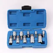 10PC Bit Socket Set XZN 12 Point Triple Square Spline Tamper Proof Bits