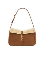 Saint Laurent Le 5 a 7 Hobo Bag in Suede and Shearling