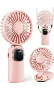 Portable Handheld Fan, 4000mAh Battery Operated Fan with LED Display, Handheld