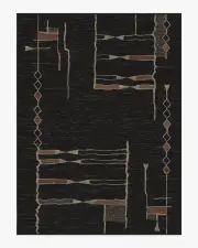 275' x 365' | Machine Washable Runner Rug | Kid & Pet Friendly | Indoor Rug | Architectural Digest Nisa Ink Black Tufted Rug | Ruggable