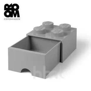 【Room Copenhagen】LEGO Brick Drawer 4樂高積木方塊四紐抽屜盒收納盒-灰色(樂高收納盒)