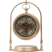 NEW Marrakesh Arch Gold Metal Moving Gears Desk Clock, 67cm