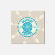 Chamonix France Travel 4'' X 4'' Square Wooden Coaster