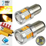 1157 Projector LED Bulbs Bright Amber Yellow Turn Signal Lights & Load Resistors (for: Mazda)