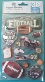 PAPER HOUSE 3D FOOTBALL STICKER SET~TOUCHDOWN~GAME DAY