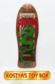 Powell Peralta Steve Caballero Brown-Stained Autographed Dragon Skateboard Deck