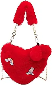 [Ｓｉｍｈｏａ] Heart Plush Bag Shoulder Bag for Valentine's Day Gifts Party