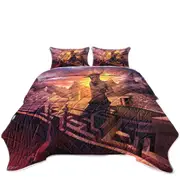 Ancient Fantasy Temple and City Coverlet