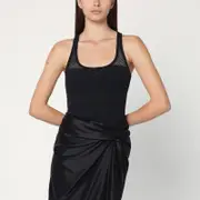 [Courrèges] Black mesh tank top in cotton M Black