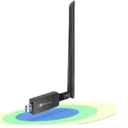 Wireless WiFi Bluetooth Adapter Dongle, USB WiFi Network Adapter for Desktop/...
