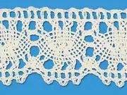TRIMPLACE Cluny Lace 1 1/8" Wide - 100% Mercerized Cotton 24 Yards (White)
