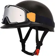 Japanese Open Helmet Retro Motorcycle Half Helmet with Large Frame Goggles Half Shell Helmet Suitable for Racing Motorcycle Cruiser Scooter DOT/ECE Certification