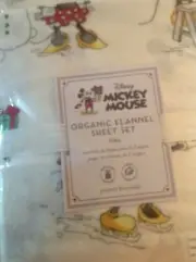 *NEW Pottery Barn Kids Disney Mickey Mouse Holiday Flannel Full Sheet Set