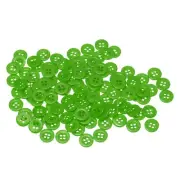 100pcs Resin Sewing Buttons 15/32" Round Flat 4-Hole Craft Buttons, Green