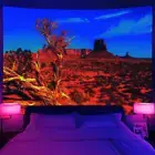 Wild West Large Wall Art Blacklight Poster UV Reactive Tapestry Wall Hanging